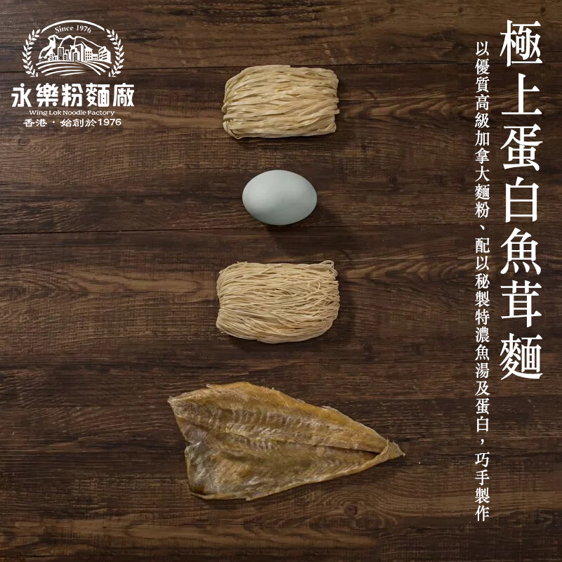 WING LOK Fish Paste with Egg White Noodle 永樂粉麵廠 極上蛋白魚茸麵 12pcs ...